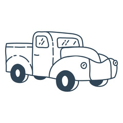 Black and white illustration of a pickup truck © Vexels