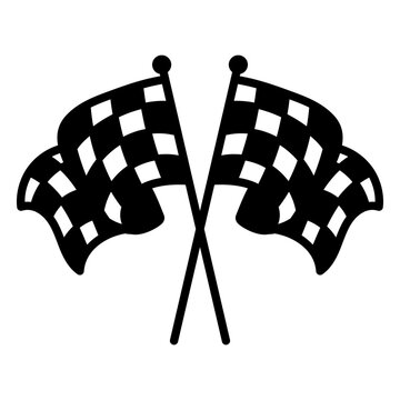 Crossed checkered race flags design