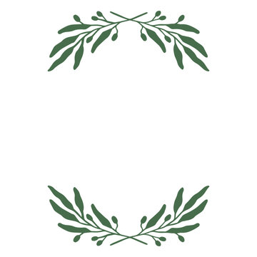 Simple green leaf decorative border design