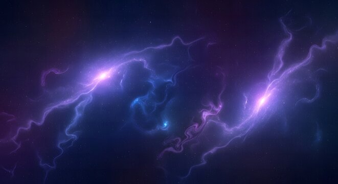 Abstract cosmic nebula with vibrant purple and blue energy currents and bright glowing stars, a mesmerizing liquify background effect