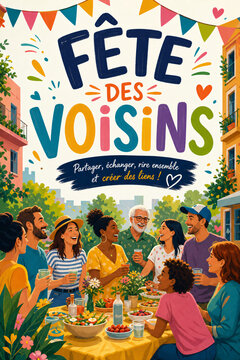 Affiche, flyer, visuel "F&ecirc;te des voisins"