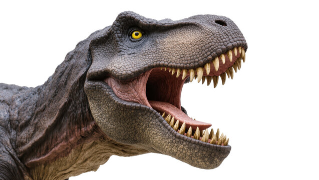 Detailed Tyrannosaurus Rex Head with Open Mouth and Sharp Teeth