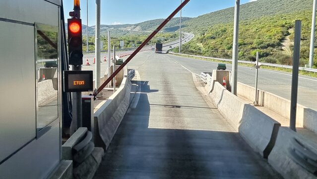 road toll  station in egnatia street greece