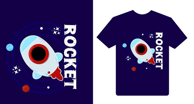 Rocket Space T Shirt Design Galaxy Universe Graphic Print	