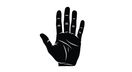 Obraz premium Human hand silhouette with detailed lines black and white silhouette