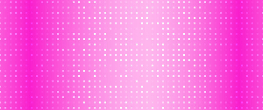 Shining pink disco party pattern background. Iridescent rose sequin mosaic texture. Abstract sparkling halftone wallpaper. Pop up comic glowing glitter backdrop. Retro vector design template
