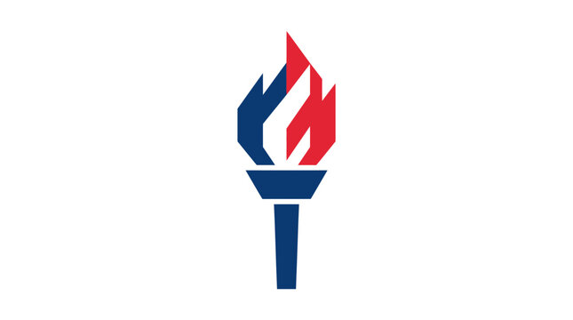 Vibrant symbolic torch design, capturing the essence of freedom and national celebration, perfect for a newcomer experiencing the patriotic spirit of Bastille Day festivities