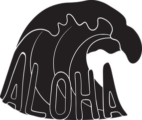 Vector wave and aloha illustration © Mariia