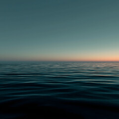 Obraz premium calm ocean horizon minimal composition, sunset over the sea