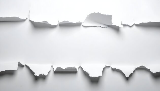 Torn white paper reveals a blank space. Light, bright, simple, clean