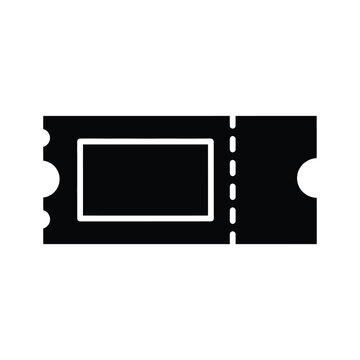 Classic perforated movie ticket stub with rectangular window and serrated edges