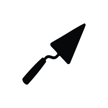 Trowel. silhouette vector flat design on white background.
