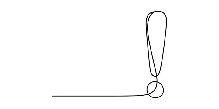 Exclamation mark icon drawn with a single continuous line
