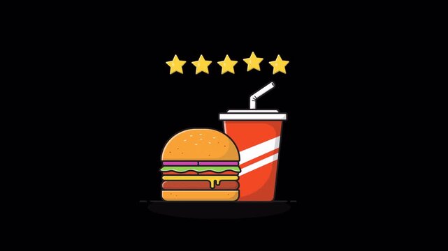 5 Star Food Concept Animation Video - Transparent