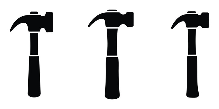 Hammer icon silhouette vector isolated illustration design