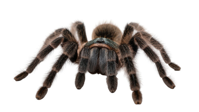 Dark brown Goliath Birdeater Tarantula with hairy legs and fangs