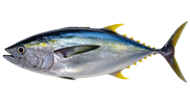 Fresh Yellowfin Tuna Fish Whole Body Side View