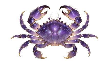 Cosmic Purple Crab with Starry Body and Claw Details © Natalia