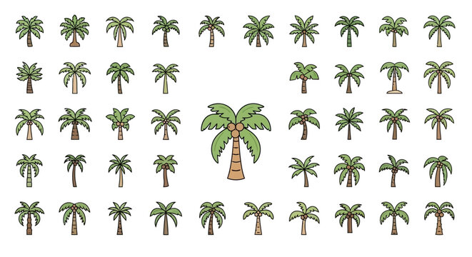 Palm tree with many palm trees.