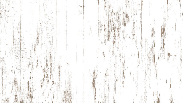 Old white wooden plank wall with brown streaks and scratches texture background