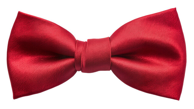 Satin red bow tie formal accessory for men, isolated on transparent background