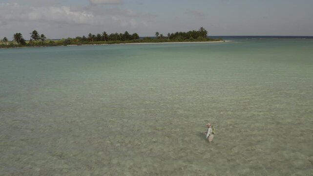 A high definition aerial view of Christmas Island located in the central Pacific Ocean.