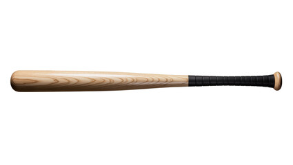 Naklejka premium Wooden baseball bat with black grip tape, isolated on transparent background