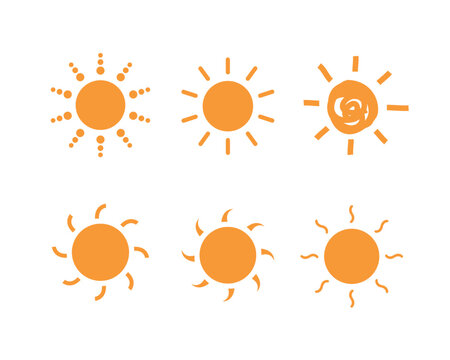 Sun vector icon set soler energy symbol 