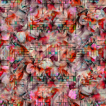 Abstract all-over textile designr illustration digital printing factory.