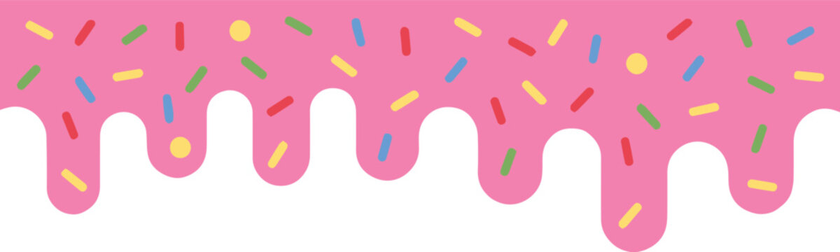 icing frosting drip background with sprinkle texture
