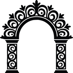 archway decorative filigree gate entrance ornament vector layout © AIcon Star