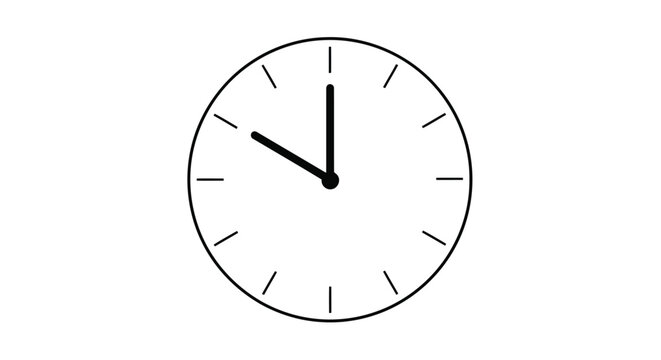 Vector art of minimalist clock face showing 920