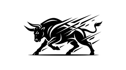 Fototapeta premium A dynamic illustration of a charging bull.