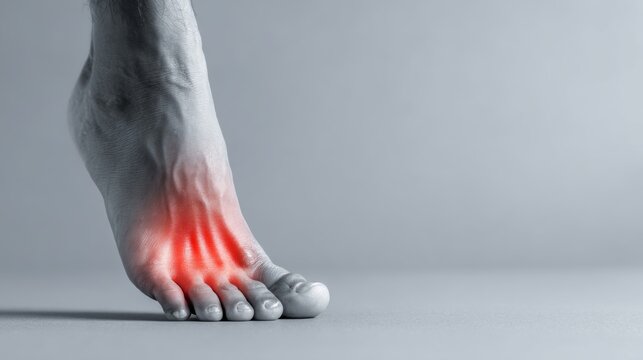 Subtle Bruise on Minor Toe Trauma with Visible Red Mark Indicating Injury in Human Foot