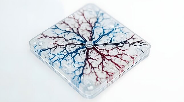 Lab-on-a-Chip Microfluidic Device with Vascular Network, Biomedical Diagnostic Technology