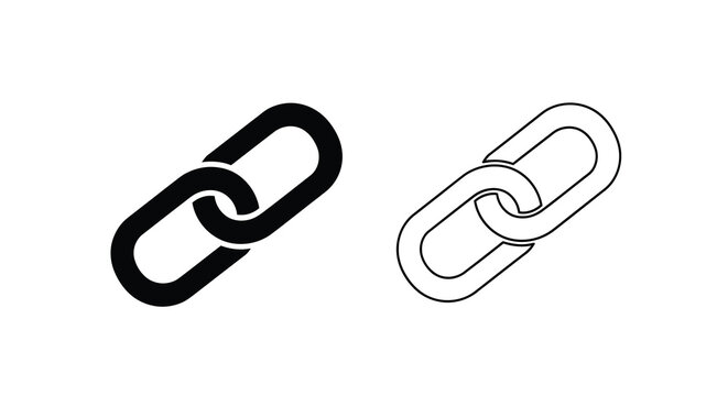 Chain link icons black and white outline style