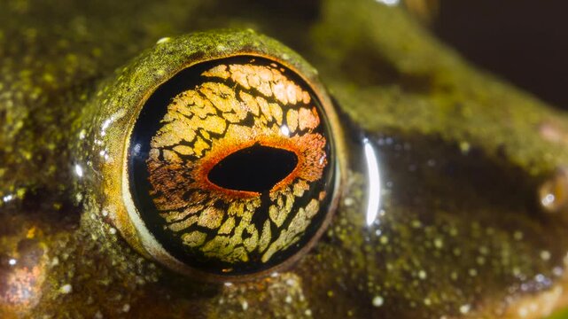 A Pristimantis frog with spectacularly coloured eyes. An unidentified species from rainforest near Puerto Quito in western Ecuador
