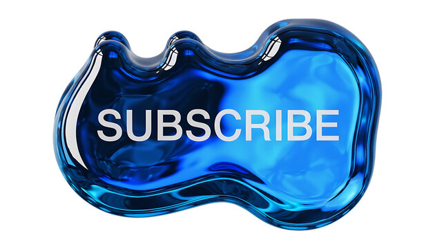 3D subscribe button isolated on transparent background PNG. AI GENERATED.