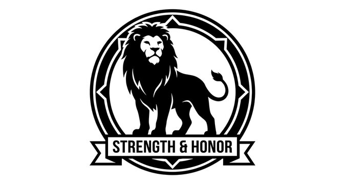 Powerful lion emblem represents strength and leadership