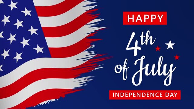happy 4th of July  independence day united states of america animated banner video footage