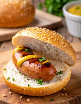 Rostbratwurst im Br&ouml;tchen