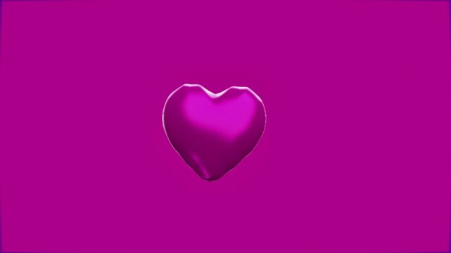 animated pulsing 3d valentines pink heart on pink background