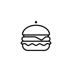 Fototapeta premium Minimal Burger and Flame Logo Vector, Grill Emblem 