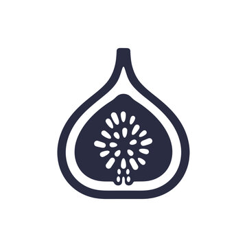 Minimalist icon of a sliced fresh fig fruit.