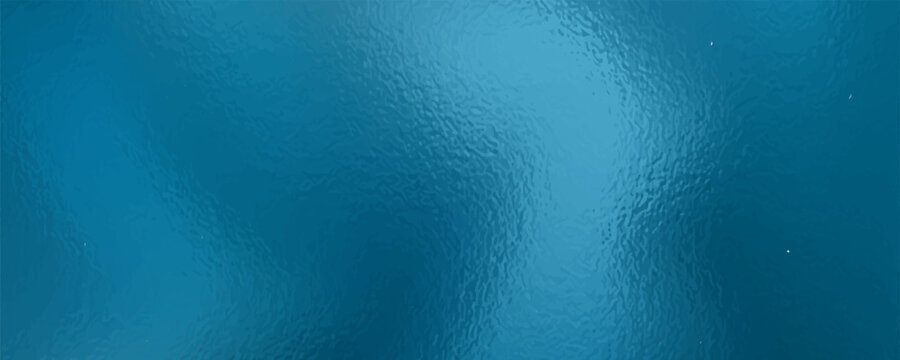 Shiny silver foil texture. Soft blue foil glass texture background. Abstract gradient bright light reflection and shiny rough texture surface. Glass effect background