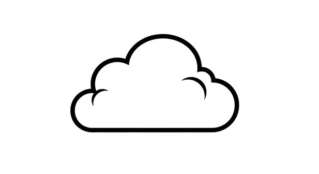 Clean vector outline icon of a cloud, symbolizing weather, sky, or digital storage. Suitable for modern graphic design and user interface elements