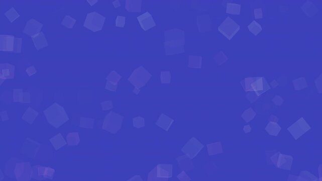 Blue background with translucent purple cube or squares for abstract designs, technology concepts, backgrounds, or digital art projects with a modern touch.