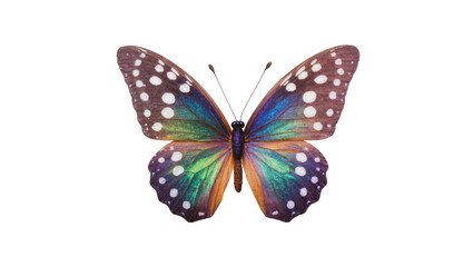 Colorful iridescent Butterfly with White Spots and Delicate Antennae © Andrei