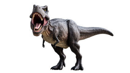 Gray Tyrannosaurus Rex Roaring with Open Mouth and Sharp Teeth © Andrei