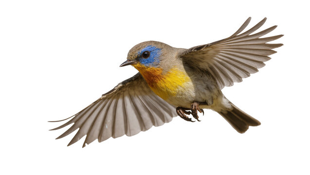 Blue-crowned Smiling Finch Flying with Spread Wings